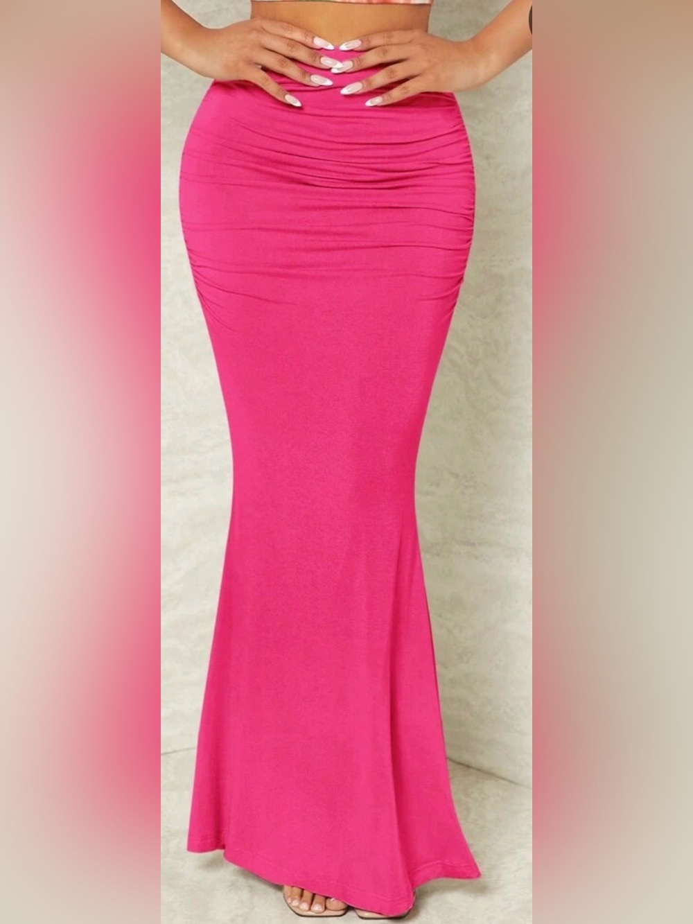 Women’s Hot Pink Stretch Maxi Skirt